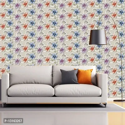 Self Adhesive Wallpapers (colorfullFlower) Wall Stickers Extra Large (300x40cm) for Bedroom | Livingroom | Kitchen | Hall Etc-thumb3