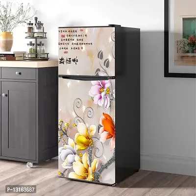 Self Adhesive Fridge Sticker Single/Double Door Full Size (160x60) Cm Fridge Stickers | Refrigerator Wall Stickers for Kitchen Decoration | Sticker for Fridge Door (JointFlower)-thumb4