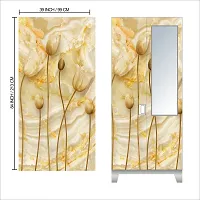 Self Adhesive Almirah Stickers, Wall Stickers, Decorative Sticker Wallpaper for Home Wardrobe Doors (OilFlowerAlmira) PVC Vinyl Size Large (39 x 84 Inch)-thumb1