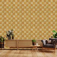 DeCorner - Self Adhesive Wallpaper for Walls (YellowGoldSqaure) Extra Large Size (300x40) Cm Wall Stickers for Bedroom | Wall Stickers for Living Room | Wall Stickers for Kitchen | Pack of-1-thumb2