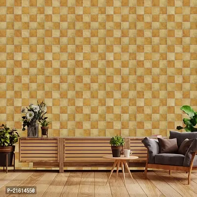 DeCorner - Self Adhesive Wallpaper for Walls (YellowGoldSqaure) Extra Large Size (300x40) Cm Wall Stickers for Bedroom | Wall Stickers for Living Room | Wall Stickers for Kitchen | Pack of-1-thumb3