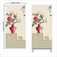 Self Adhesive Almirah Stickers, Wall Stickers, Decorative Sticker Wallpaper for Home Wardrobe Doors (ChiniPotAlmira) PVC Vinyl Size Large (39 x 84 Inch)-thumb1