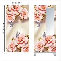 Self Adhesive Almirah Stickers, Wall Stickers, Decorative Sticker Wallpaper for Home Wardrobe Doors (ArtificialFlowerButterflyAlmira) PVC Vinyl Size Large (39 x 84 Inch)-thumb1