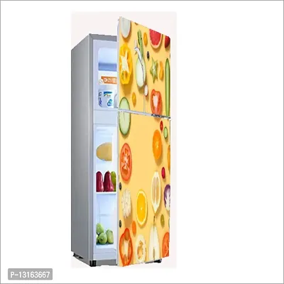 Self Adhesive Fridge Sticker Single/Double Door Full Size (160x60) Cm Fridge Stickers | Refrigerator Wall Stickers for Kitchen Decoration | Sticker for Fridge Door (CutFruit)-thumb4