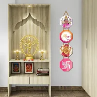 DeCorner Decorative Wooden Printed all Hanger | Wall Hanging Decor | Wall Decor | Wall Decorative Showpiece | Religious Decor (30x30) Cm Wall Decor Hanging (Shubh laabh)-thumb2