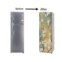 Self Adhesive Fridge Sticker Single/Double Door Full Size (160x60) Cm Fridge Stickers | Refrigerator Wall Stickers for Kitchen Decoration | Sticker for Fridge Door (SpringFlower)-thumb4