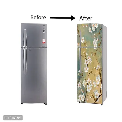 Self Adhesive Fridge Sticker Single/Double Door Full Size (160x60) Cm Fridge Stickers | Refrigerator Wall Stickers for Kitchen Decoration | Sticker for Fridge Door (SpringFlower)-thumb5