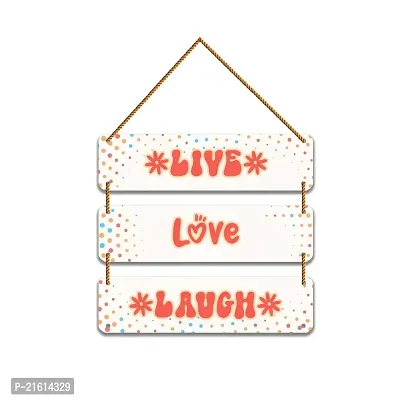 DeCorner Decorative Wooden Printed all Hanger | Wall Decor for Living Room | Wall Hangings for Home Decoration | Bedroom Wall Decor | Wooden Wall Hangings Home.(Live love Laugh)