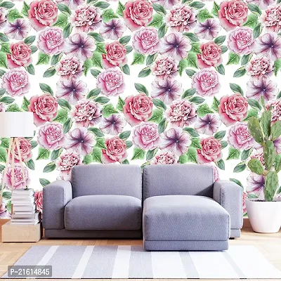 DeCorner - Self Adhesive Wallpaper for Walls (Garden Gulab) Extra Large Size (300x40) Cm Wall Stickers for Bedroom | Wall Stickers for Living Room | Wall Stickers for Kitchen | Pack of-1-thumb4