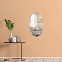 DeCorner Oval Shape Adhesive Mirror Sticker for Wall on Tiles Bathroom Bedroom Living Room Unbreakable Plastic Wall Mirror 30 * 20 cm-thumb2