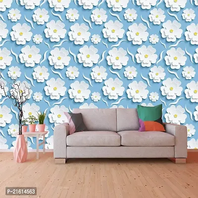 DeCorner - Self Adhesive Wallpaper for Walls (WhiteFlower) Extra Large Size (300x40) Cm Wall Stickers for Bedroom | Wall Stickers for Living Room | Wall Stickers for Kitchen | Pack of-1-thumb2