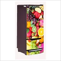 Self Adhesive Fridge Sticker Single/Double Door Full Size (160x60) Cm Fridge Stickers | Refrigerator Wall Stickers for Kitchen Decoration | Sticker for Fridge Door (Fruits)-thumb2