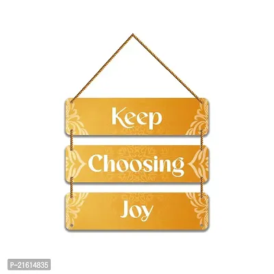 DeCorner Decorative Wooden Printed all Hanger | Wall Decor for Living Room | Wall Hangings for Home Decoration | Bedroom Wall Decor | Wooden Wall Hangings Home.(Keep Choosing Joy)
