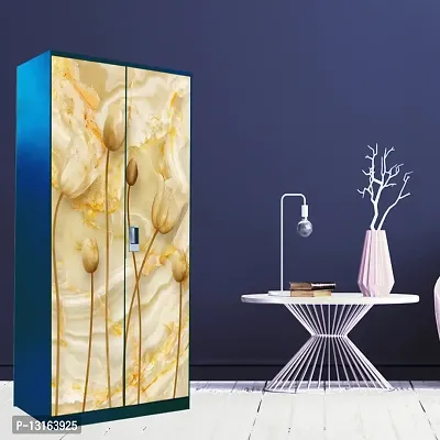 Self Adhesive Almirah Stickers, Wall Stickers, Decorative Sticker Wallpaper for Home Wardrobe Doors (OilFlowerAlmira) PVC Vinyl Size Large (39 x 84 Inch)