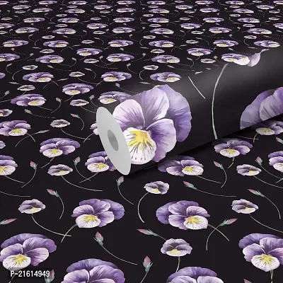 DeCorner - Self Adhesive Wallpaper for Walls (BlackPansy) Extra Large Size (300x40) Cm Wall Stickers for Bedroom | Wall Stickers for Living Room | Wall Stickers for Kitchen | Pack of-1