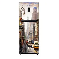 Self Adhesive Fridge Sticker Single/Double Door Full Size (160x60) Cm Fridge Stickers | Refrigerator Wall Stickers for Kitchen Decoration | Sticker for Fridge Door (CityTraffic)-thumb3