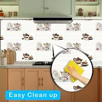 DeCorner-Wallpaper for Kitchen Waterproof | Wallpaper for Kitchen Oil Proof |Kitchen Wallpaper Size (40x200) Cm Decorations Kitchen Self Wallpaper Wall Stickers for Kitchen Wall |Cup Plate Set-thumb1