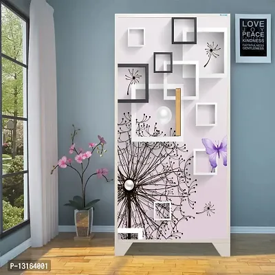 Self Adhesive Almirah Stickers, Wall Stickers, Decorative Sticker Wallpaper for Home Wardrobe Doors (WhiteBoxAlmirah) PVC Vinyl Size Large (39 x 84 Inch)-thumb3