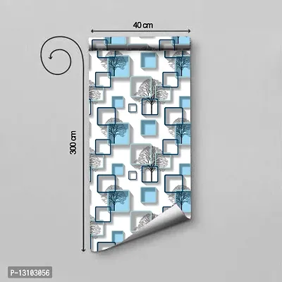 WALLWEAR - Self Adhesive Wallpaper For Walls And Wall Sticker For Home D&eacute;cor (ChokorBlue) Extra Large Size (300x40cm) 3D Wall Papers For Bedroom, Livingroom, Kitchen, Hall, Office Etc Decorations-thumb2