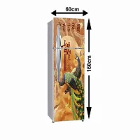 Self Adhesive Fridge Sticker Single/Double Door Full Size (160x60) Cm Fridge Stickers | Refrigerator Wall Stickers for Kitchen Decoration | Sticker for Fridge Door (ChinesePeacock)-thumb1