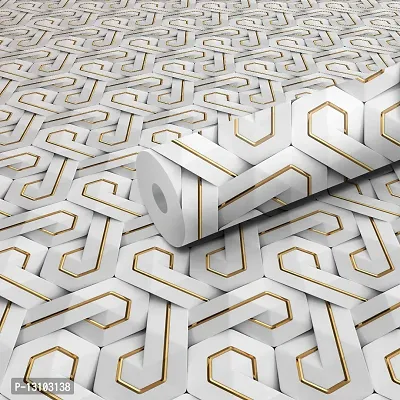 WALLWEAR - Self Adhesive Wallpaper For Walls And Wall Sticker For Home D&eacute;cor (GoldenMaze) Extra Large Size (300x40cm) 3D Wall Papers For Bedroom, Livingroom, Kitchen, Hall, Office Etc Decorations