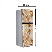 Self Adhesive Fridge Sticker Single/Double Door Full Size (160x60) Cm Fridge Stickers | Refrigerator Wall Stickers for Kitchen Decoration | Sticker for Fridge Door (Jasmine)-thumb1