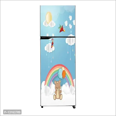 Self Adhesive Fridge Sticker Single/Double Door Full Size (160x60) Cm Fridge Stickers | Refrigerator Wall Stickers for Kitchen Decoration | Sticker for Fridge Door (RainbowTeddy)-thumb3