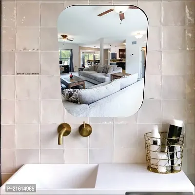 DeCorner -Self Adhesive Plastic Basin Mirror for Wall Stickers (30x20) cm Frameless Flexible Mirror for Bathroom | Bedroom | Living Room (A-GlassMirror) Mirror Wall Decor
