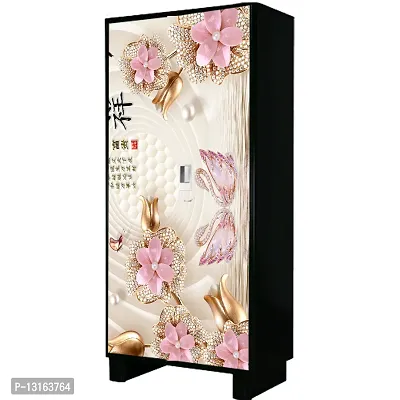 Self Adhesive Almirah Stickers, Wall Stickers, Decorative Sticker Wallpaper for Home Wardrobe Doors (ChinaFlowerAlmira) PVC Vinyl Size Large (39 x 84 Inch)-thumb4