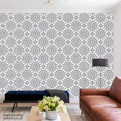 Self Adhesive Wallpapers (GeometricPhool) Wall Stickers Extra Large (300x40cm) for Bedroom | Livingroom | Kitchen | Hall Etc-thumb3