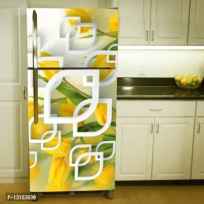 Self Adhesive Fridge Sticker Single/Double Door Full Size (160x60) Cm Fridge Stickers | Refrigerator Wall Stickers for Kitchen Decoration | Sticker for Fridge Door (LeafNLeaf)-thumb3