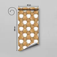 DeCorner - Self Adhesive Wallpaper for Walls (WoodenHexagon) Extra Large Size (300x40) Cm Wall Stickers for Bedroom | Wall Stickers for Living Room | Wall Stickers for Kitchen | Pack of-1-thumb2