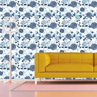 DeCorner - Self Adhesive Wallpaper for Walls (BlueFlowerLeaf) Extra Large Size (300x40) Cm Wall Stickers for Bedroom | Wall Stickers for Living Room | Wall Stickers for Kitchen | Pack of-1-thumb4