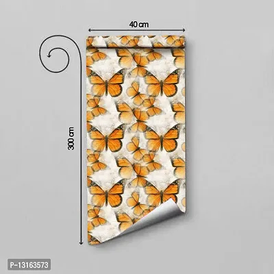 Self Adhesive Wallpapers (VintageButterfly) Wall Stickers Extra Large (300x40cm) for Bedroom | Livingroom | Kitchen | Hall Etc-thumb2