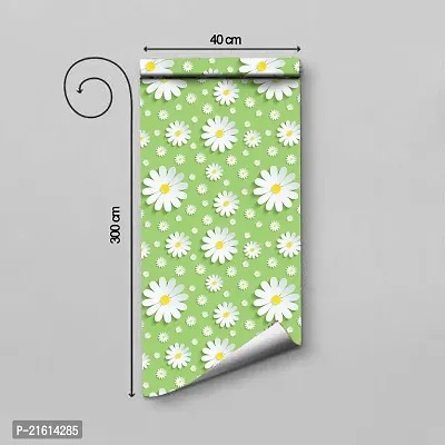 DeCorner - Self Adhesive Wallpaper for Walls (GreenWhiteFlower) Extra Large Size (300x40) Cm Wall Stickers for Bedroom | Wall Stickers for Living Room | Wall Stickers for Kitchen | Pack of-1-thumb4