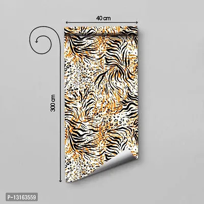 Self Adhesive Wallpapers (TigerSkin) Wall Stickers Extra Large (300x40cm) for Bedroom | Livingroom | Kitchen | Hall Etc-thumb2