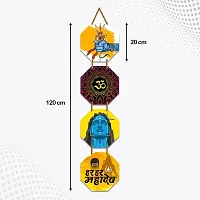 DeCorner Decorative Wooden Printed all Hanger | Wall Hanging Decor | Wall Decor | Wall Decorative Showpiece | Religious Decor (30x30) Cm Wall Decor Hanging (Har Har Mahadev)-thumb2