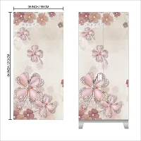 Self Adhesive Almirah Stickers, Wall Stickers, Decorative Sticker Wallpaper for Home Wardrobe Doors (FallingFlowerAlmira) PVC Vinyl Size Large (39 x 84 Inch)-thumb1