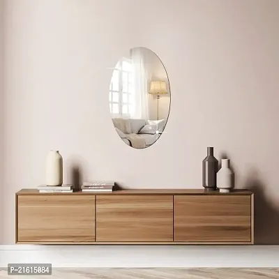 DeCorner -Self Adhesive Plastic Oval Mirror for Wall Stickers (30x20) cm Frameless Flexible Mirror for Bathroom | Bedroom | Living Room (Z-Oval Mirror) Mirror Wall Decor