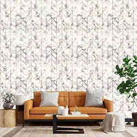 Self Adhesive Wallpapers (WhiteZikZak) Wall Stickers Extra Large (300x40cm) for Bedroom | Livingroom | Kitchen | Hall Etc-thumb3