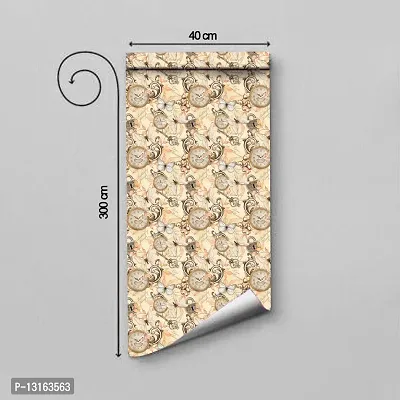 Self Adhesive Wallpapers (TimeClock) Wall Stickers Extra Large (300x40cm) for Bedroom | Livingroom | Kitchen | Hall Etc-thumb2