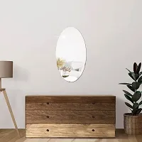 DeCorner -Self Adhesive Plastic Oval Mirror for Wall Stickers (30x20) cm Frameless Flexible Mirror for Bathroom | Bedroom | Living Room (WD-Oval Mirror) Mirror Wall Decor-thumb2