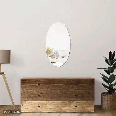 DeCorner -Self Adhesive Plastic Oval Mirror for Wall Stickers (30x20) cm Frameless Flexible Mirror for Bathroom | Bedroom | Living Room (WD-Oval Mirror) Mirror Wall Decor-thumb3