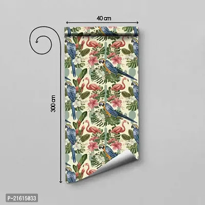 DeCorner - Self Adhesive Wallpaper for Walls (JungleParrot) Extra Large Size (300x40) Cm Wall Stickers for Bedroom | Wall Stickers for Living Room | Wall Stickers for Kitchen | Pack of-1-thumb2