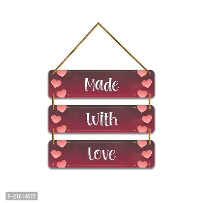 DeCorner Decorative Wooden Printed all Hanger | Wall Decor for Living Room | Wall Hangings for Home Decoration | Bedroom Wall Decor | Wooden Wall Hangings Home.(Made With Love)