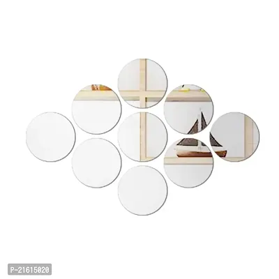 DeCorner Mirror Stickers For Wall | Pack Of (A-9 Circle Silver) Size-15cm - 3D Acrylic Decorative Mirror Wall Stickers, Mirror For Wall | Home | Almira | Bedroom | Livingroom | Kitchen | KidsRoom Etc.