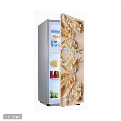Self Adhesive Fridge Sticker Single/Double Door Full Size (160x60) Cm Fridge Stickers | Refrigerator Wall Stickers for Kitchen Decoration | Sticker for Fridge Door (Jasmine)