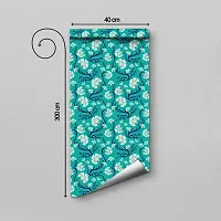 DeCorner - Self Adhesive Wallpaper for Walls (AquaGreenFlower) Extra Large Size (300x40) Cm Wall Stickers for Bedroom | Wall Stickers for Living Room | Wall Stickers for Kitchen | Pack of-1-thumb3