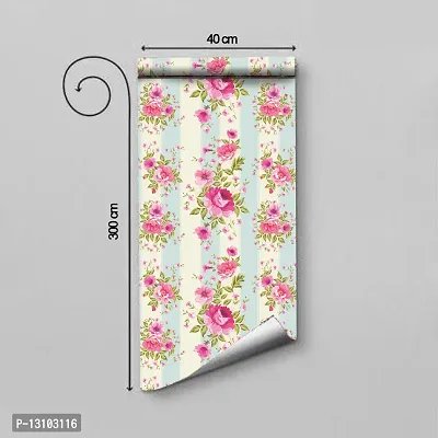 WALLWEAR - Self Adhesive Wallpaper For Walls And Wall Sticker For Home D&eacute;cor (FlowerWithStrip) Extra Large Size (300x40cm) 3D Wall Papers For Bedroom, Livingroom, Kitchen, Hall, Office Etc Decorations-thumb2