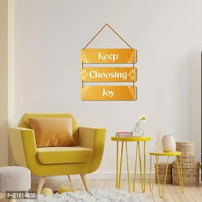 DeCorner Decorative Wooden Printed all Hanger | Wall Decor for Living Room | Wall Hangings for Home Decoration | Bedroom Wall Decor | Wooden Wall Hangings Home.(Keep Choosing Joy)-thumb5